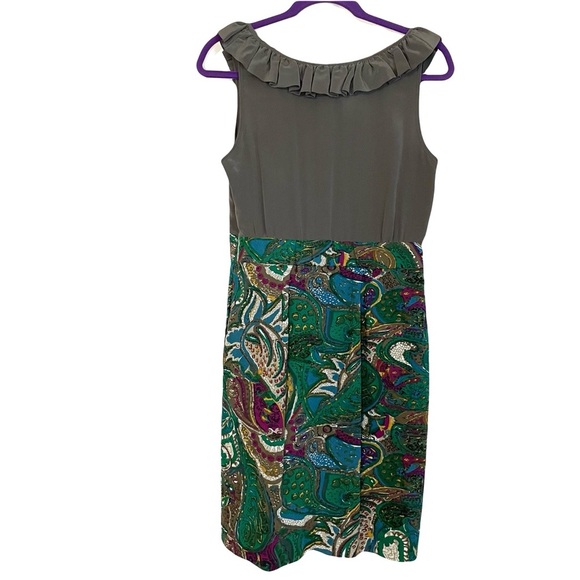 MAEVE by Anthropologie Multicolor Seaside Fields Silk Dress Size 6 - Picture 3 of 12